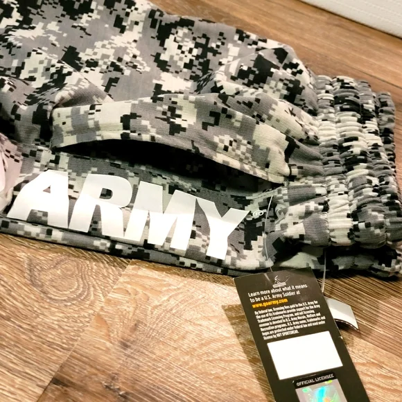 U.S. Army Shorts Camo Drawstring French Terry-Pockets - Picture 5 of 6